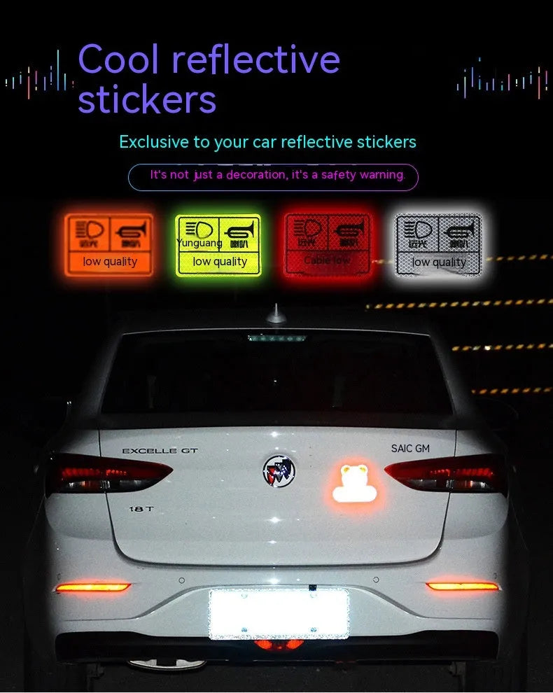 Geometric grid pattern reflective safety tape strip in fluorescent yellow, red, blue, and white colour options.