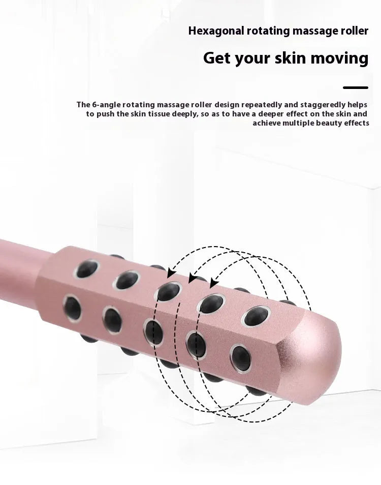 Germanium particles facial massage roller beauty instrument with purple colour option