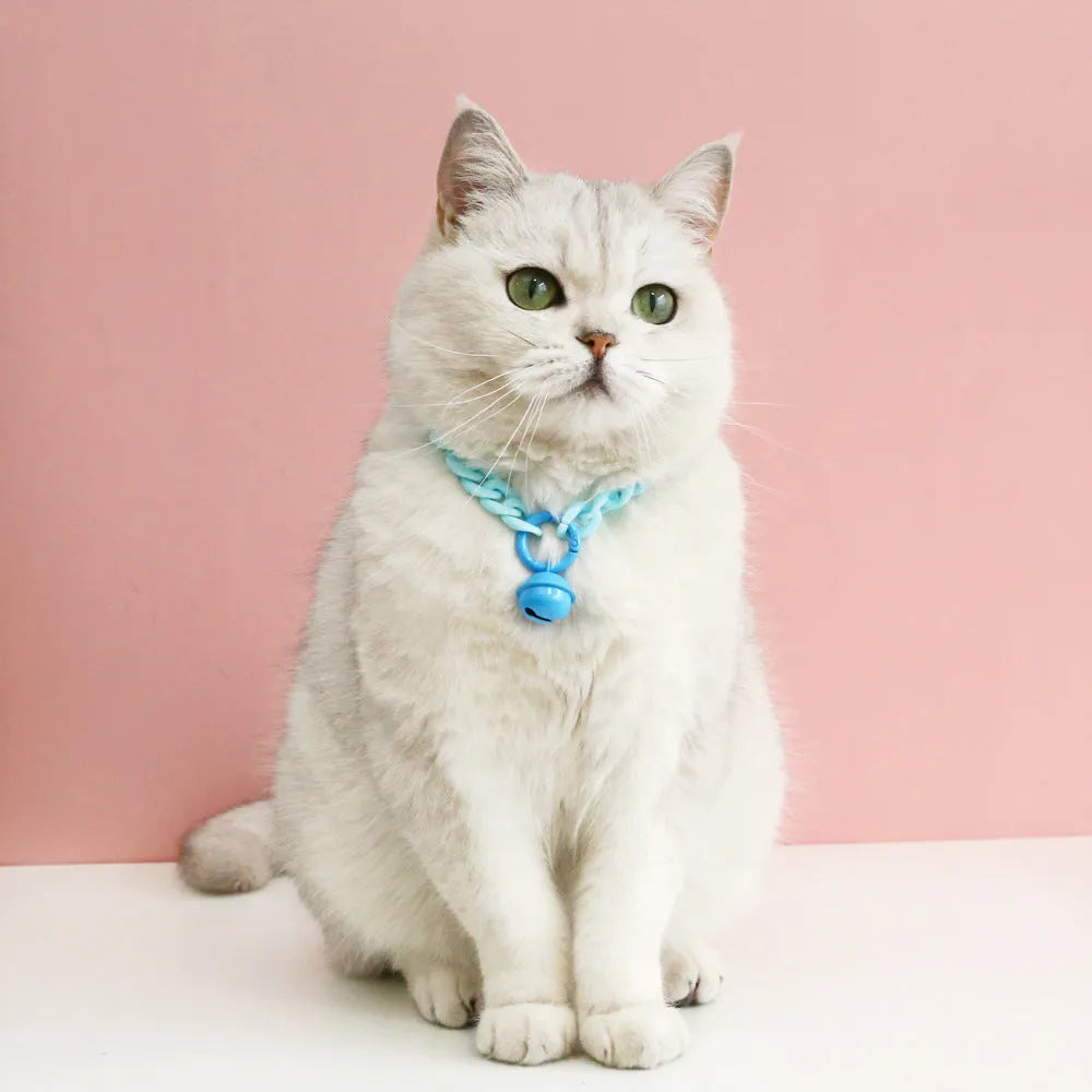 Adjustable plastic pet collar in macaron candy colours for cats dogs rabbits