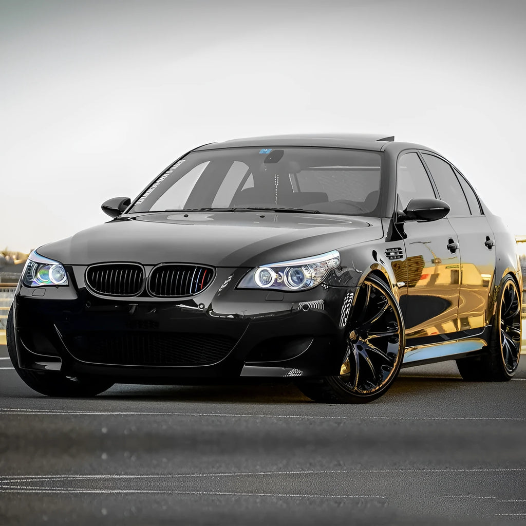 BMW 5-Series front grille with carbon fibre pattern for E39 E60 models 2004-2009