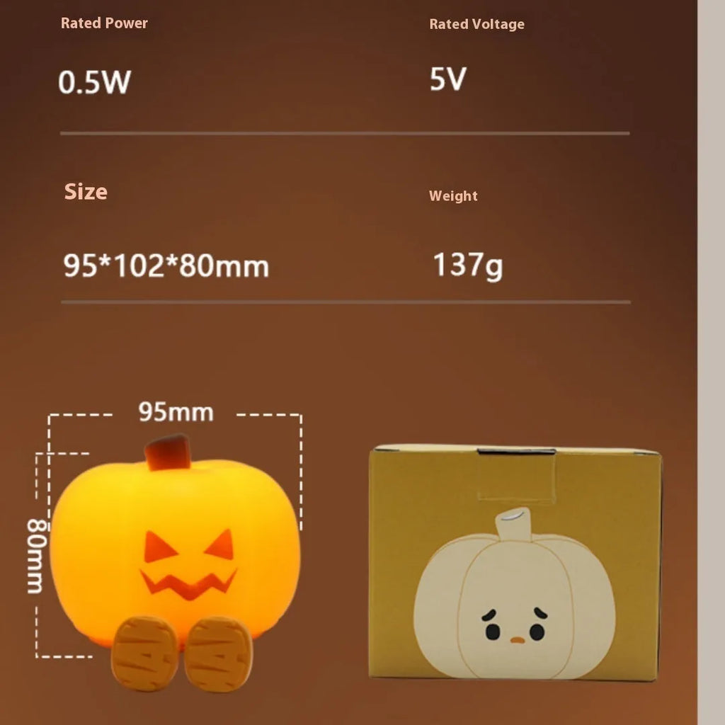Geometric 3D Halloween pumpkin lamp with horror theme and cartoon styling
