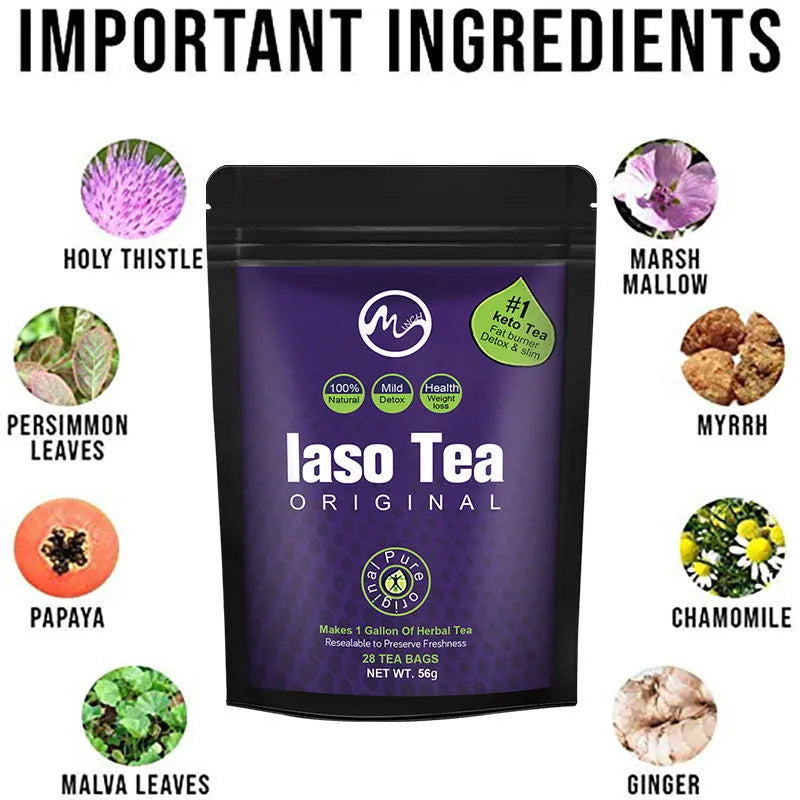 A single bag of sugar-free instant slimming tea powder with cold soaking preparation.