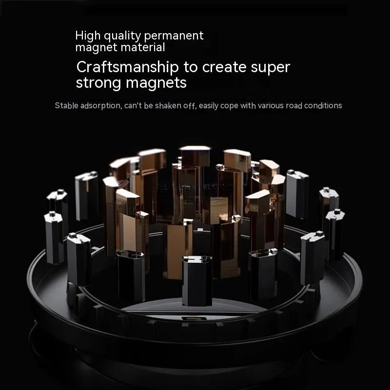 All-metal magnetic car phone mount with foldable design in Qian colour