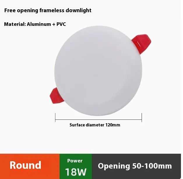 Ultra-thin aluminium LED panel light with circular and square shape options for ceiling mounting