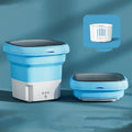 Folding washing machine and ultrasonic cleaning machine with spin-drying barrel in blue, green, or pink, 260x205x205mm.