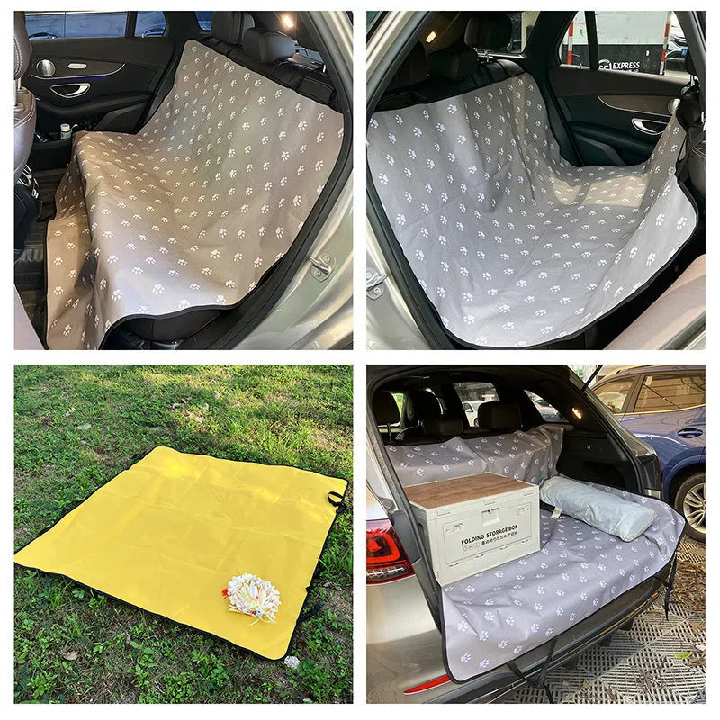 Car pet protection mat for rear seats with water and dirt resistant isolation pad in multiple colour variations
