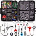 Weihe 257-piece fishing lure hook accessories set in orange or black ABS storage box