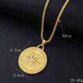 Geometric gold-tone alloy pendant necklace with diamond-cut zircon stone