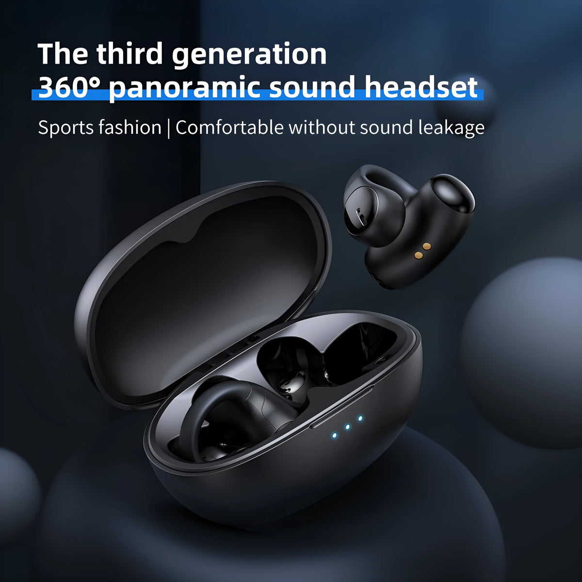 T306 black wireless clip-on sports Bluetooth gaming headset with ear-hook design