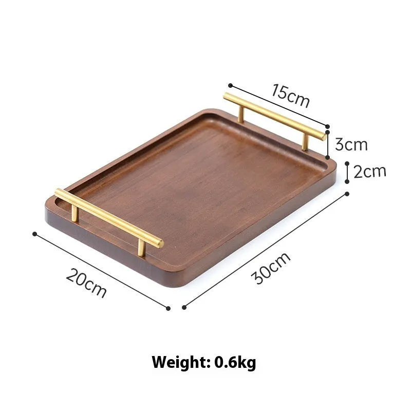 Square bamboo barbecue tray with brown handle for commercial catering service