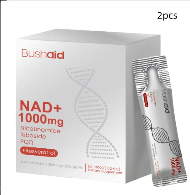 Anti-aging drink supplement bottle showing 300g capacity with listed ingredients