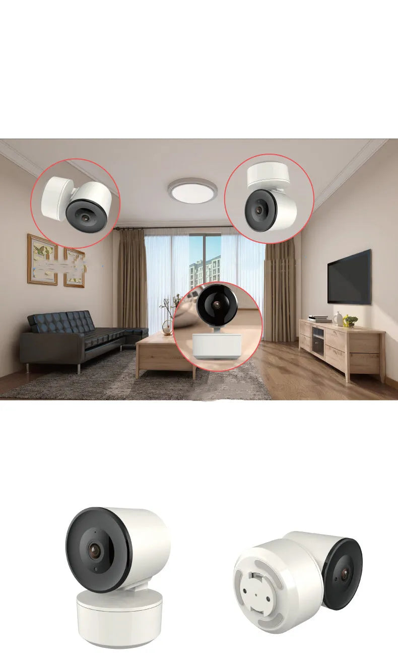 Indoor wifi security camera with 1080P resolution and pan tilt rotation for motion detection monitoring