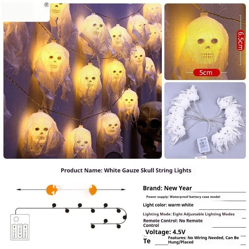 Halloween battery-powered LED fairy lights in plastic housing for indoor wall decoration