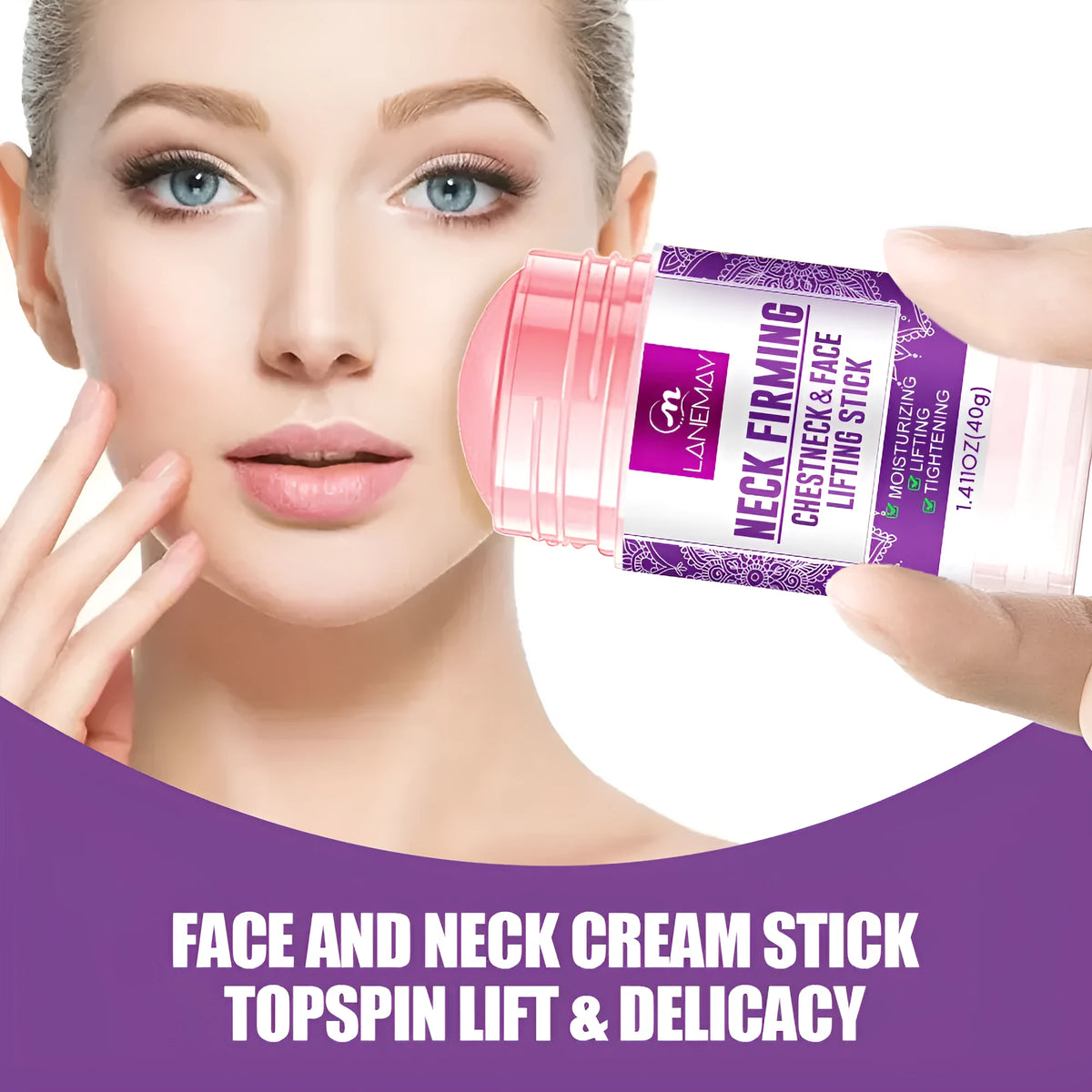 40g jar of anti-wrinkle neck firming cream for moisturising and skin brightening