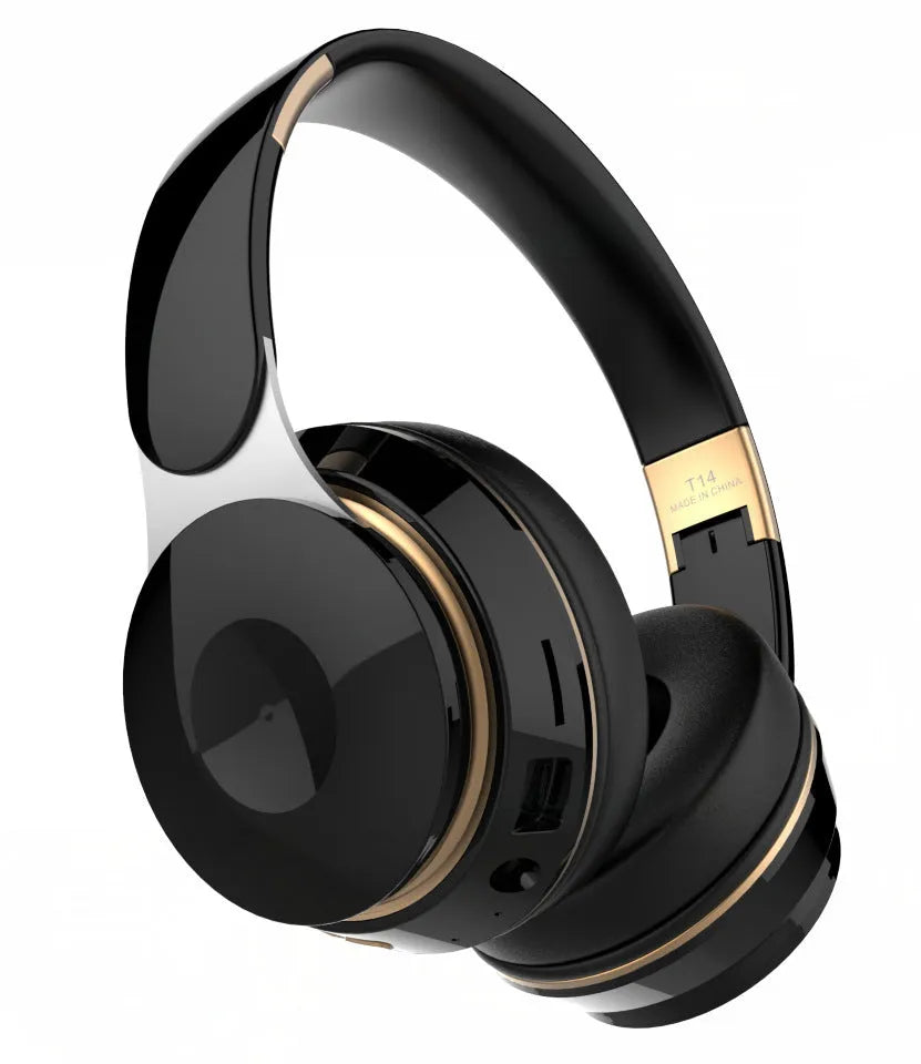 Foldable Bluetooth wireless headset in black, white, green, blue, or pink colour.
