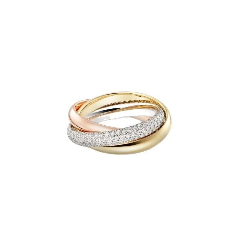 A pair of 925 silver couple rings with a full diamond finish, shown in sizes for him and her.