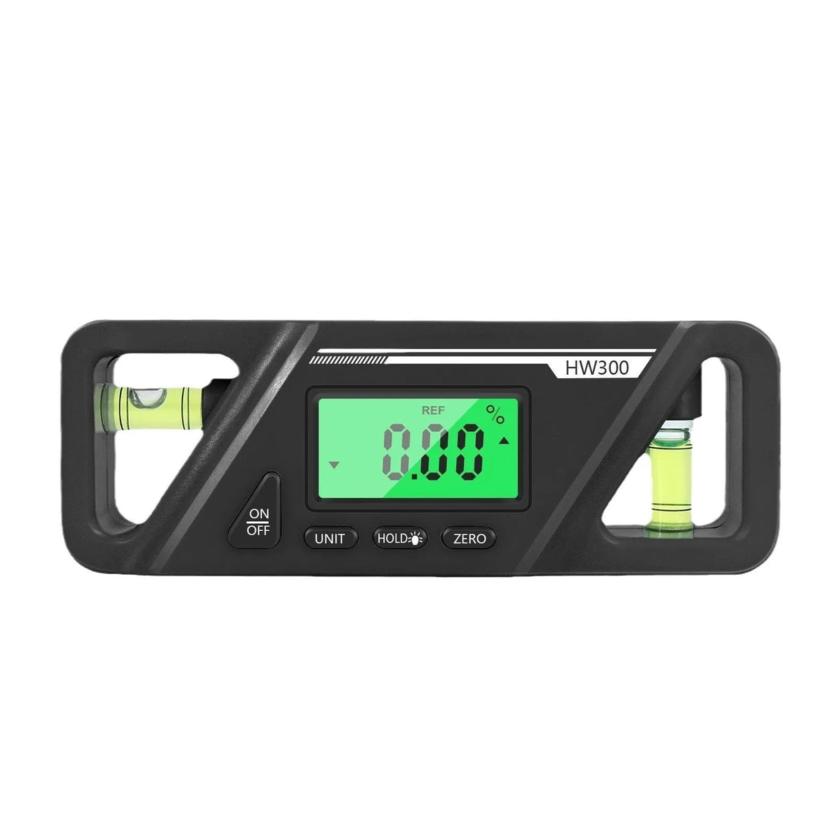 Digital magnetic inclinometer angle gauge on a metal surface, showing an angle reading on its display.