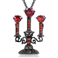 Gothic women's claw necklace with hollow candlestick pendant and cross chain in retro colour