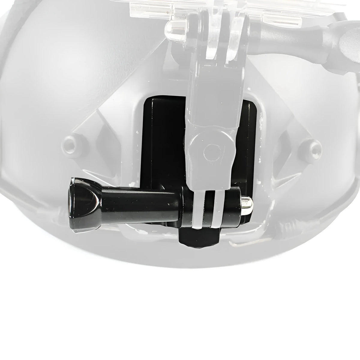 Black aluminium alloy helmet extension rod with quick release bracket for GoPro Hero 3 and 4 cameras.