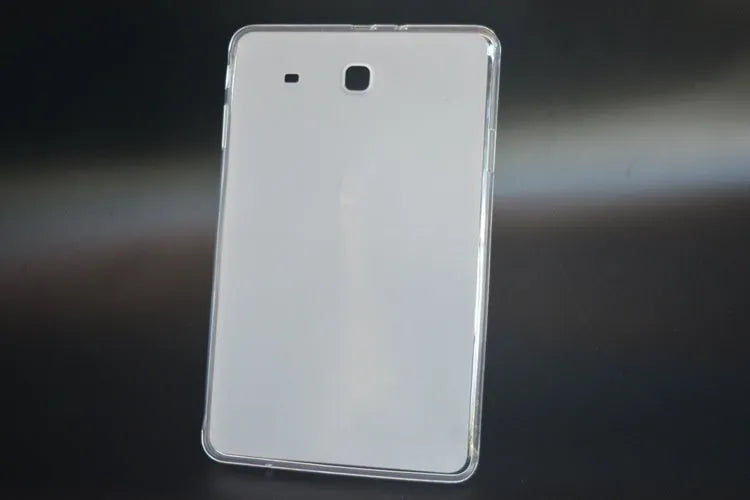 Clear transparent white ultra-thin silicone tablet protective case showing minimalist design