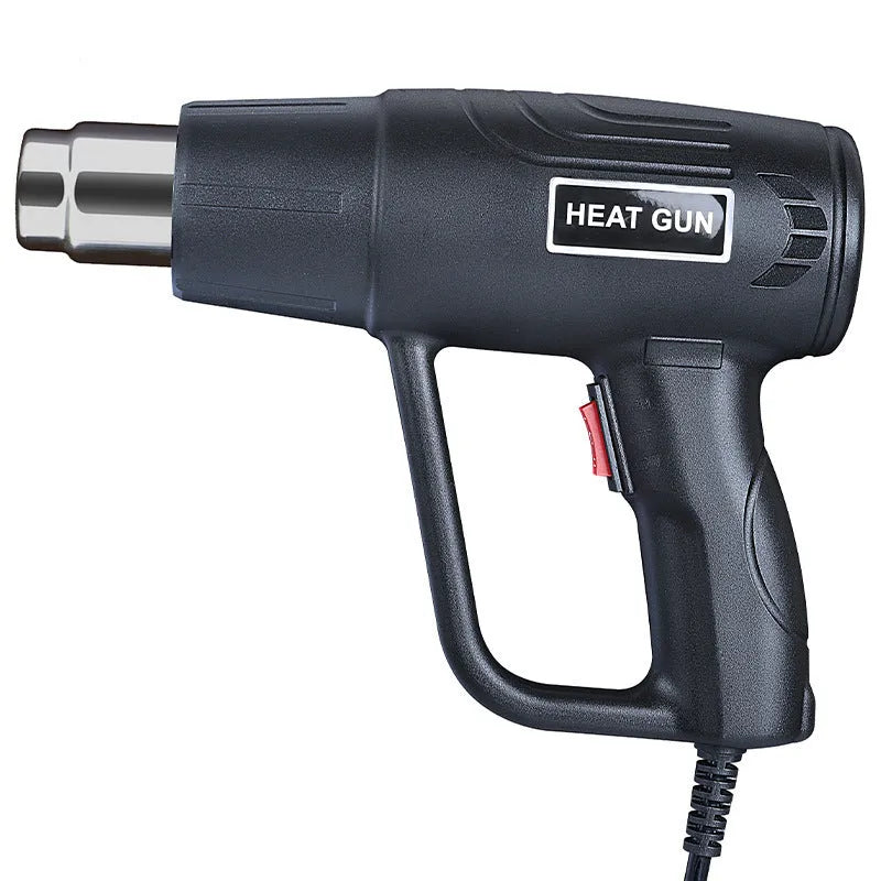 2000W industrial hot air gun with grid air outlet and two-gear temperature switch.