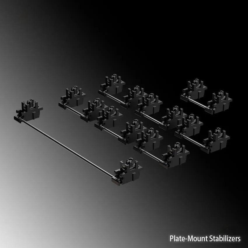 Keyboard shaft mechanical keyboard accessories kit with stabilisers in black and milky white colours
