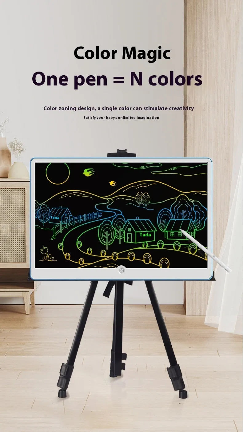 19-inch LCD drawing board in blue and white with stylus for children's creative sketching