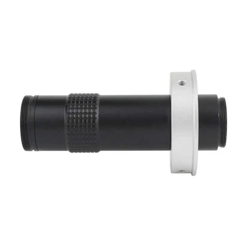 Black industrial camera monocular lens measuring 30mm diameter by 84mm length with 130x magnification