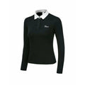 Women's white long sleeve polyester golf top for sun protection and outdoor activities