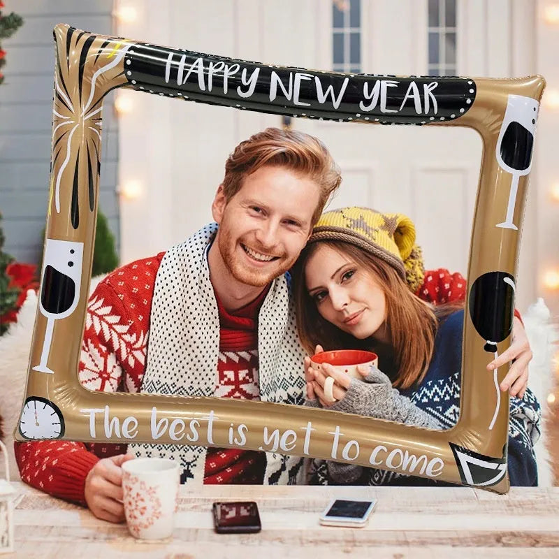 Christmas inflatable photo frame PVC photography prop for youth parties