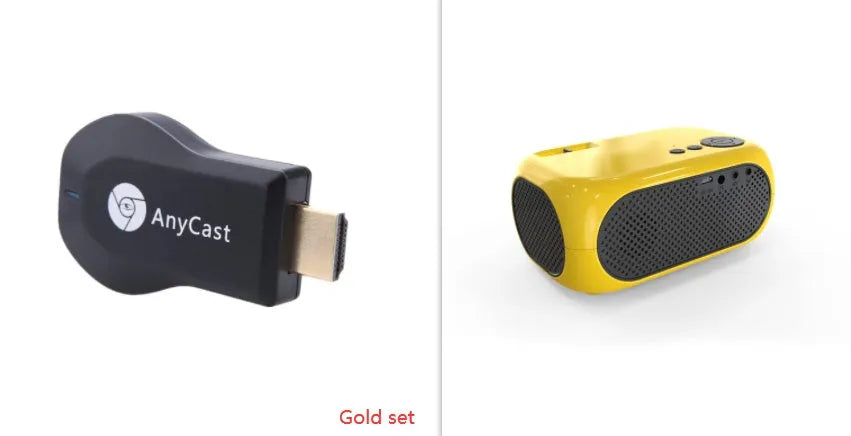 M24 micro mini portable projector in gold or white with compact design