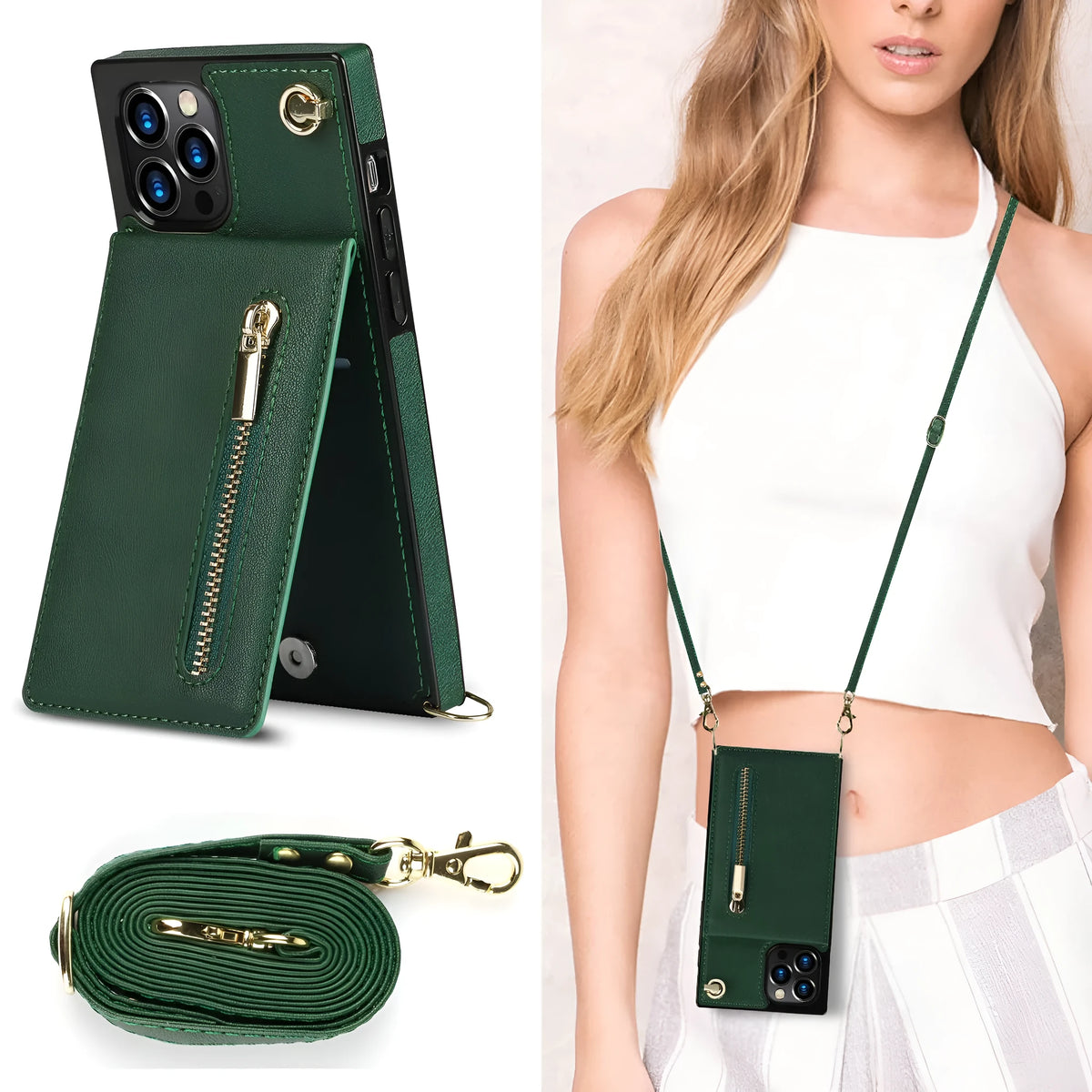 TPU and leather messenger style mobile phone case in solid colours for Samsung and iPhone models.