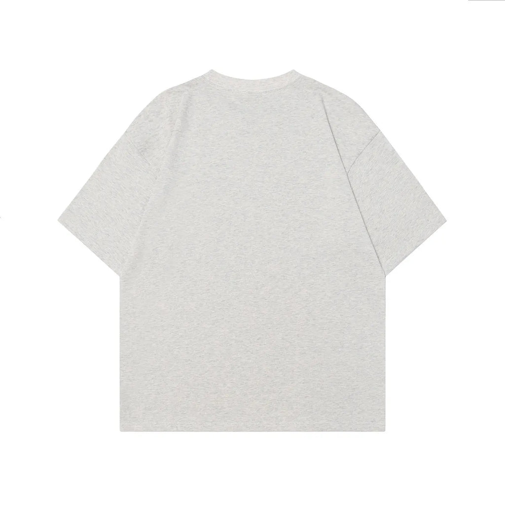 Men's pure cotton short-sleeved t-shirt in loose fit, shown in black and melange grey colours