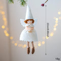 White or pink cloth felt angel skirt Christmas ornament with soft plush pendant for hanging display