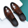 Men's black and brown brogue leather shoes for business wear in sizes 38 to 47