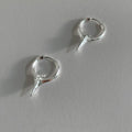 Geometric star shape clip earrings with white gold plating for non-pierced wear