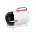 White pet grooming vacuum cleaner with electric shaver attachment and grooming tools