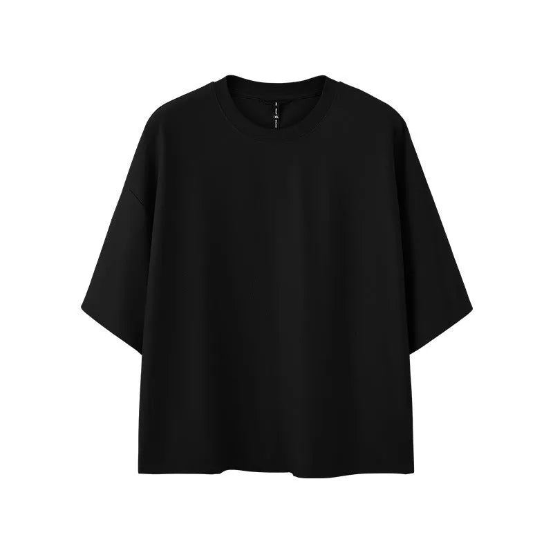 Men's sand grey quick-dry short sleeve pullover shirt with loose fit
