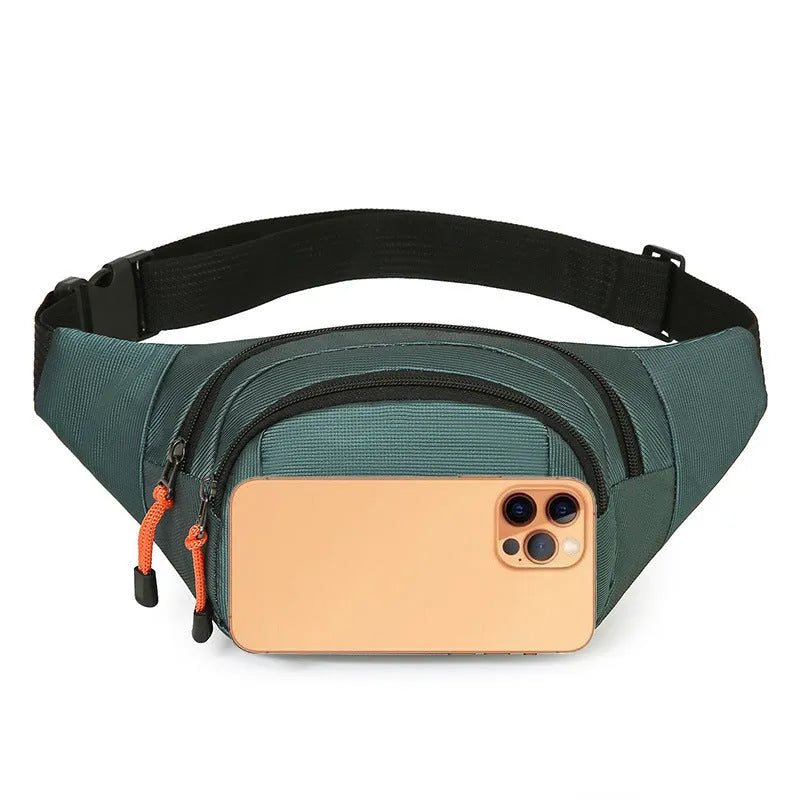 Large capacity waterproof slanted chest bag in black colour