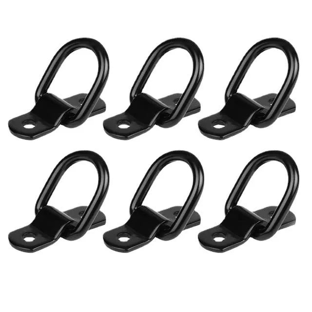 Black galvanised carbon steel floor hook for truck load securing