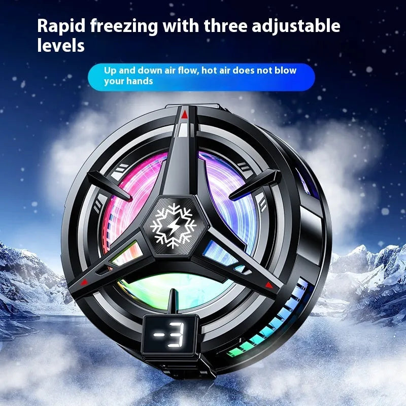 Phone cooler radiator with USB-C interface, PC plastic body and back clip in white, black or transparent icing finish