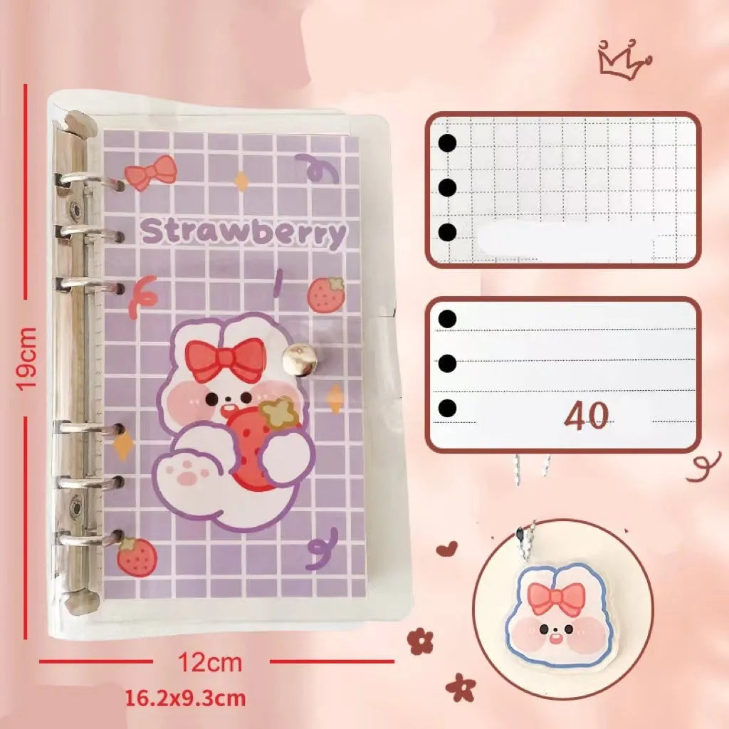 A6 loose leaf notebook with girl heart design, 80 sheets of 70g paper, 6-hole pass type construction