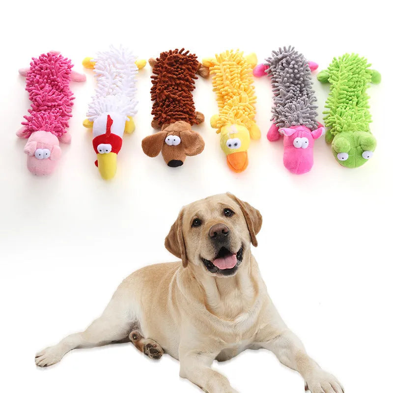 Brown dog plush horse molar chew toy with textured chewing surface