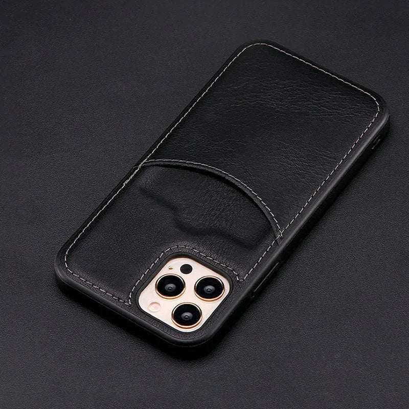 Dark blue PU leather protective case for iPhone on multiple model smartphones