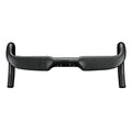 Carbon fibre road bicycle handlebar in black or red with double-line graphics, showing 31.8mm clamp.