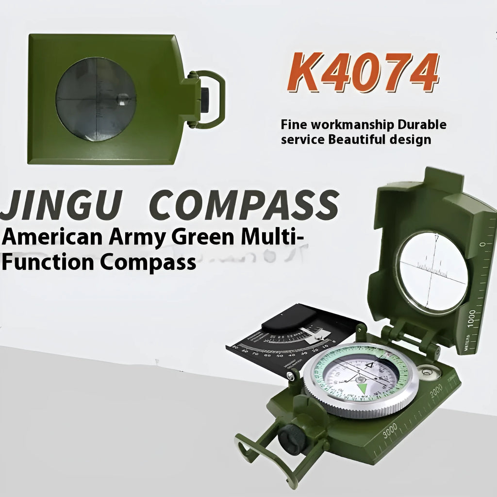 K4074 professional outdoor metal compass with hanging rope and ring features