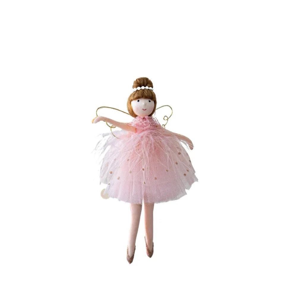 Pink and white cloth ballet girl angel plush doll pendant with modern simplicity styling
