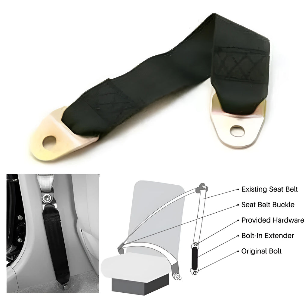 Polyester door fixing strap with screws and nuts for temporary door security.
