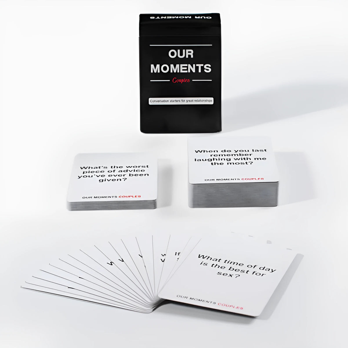 Our Time Lovers Edition communication cards for couples in black 9x6.5x3.5 cm box