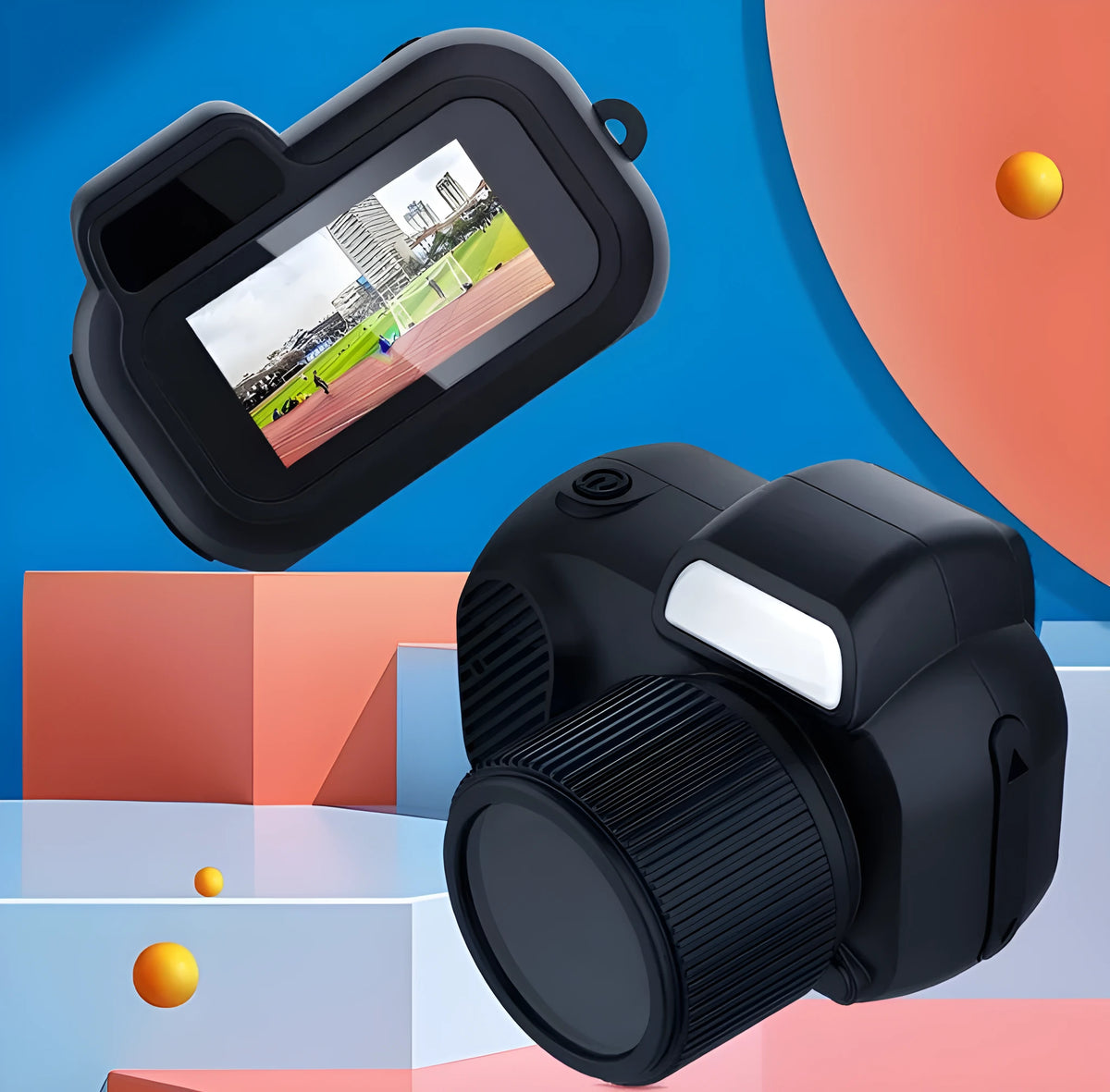 Black Y3000 HD outdoor sports camera with display screen on a compact 40x47x36mm ABS body.